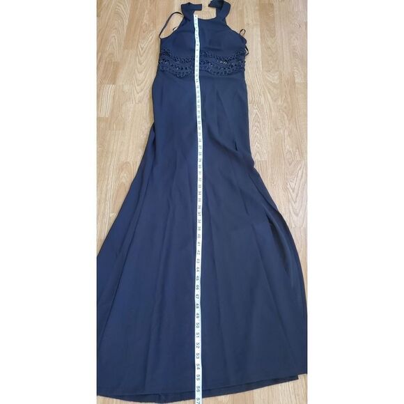 Sequin Hearts Black Floor length Dress Sz 5 - Picture 8 of 13